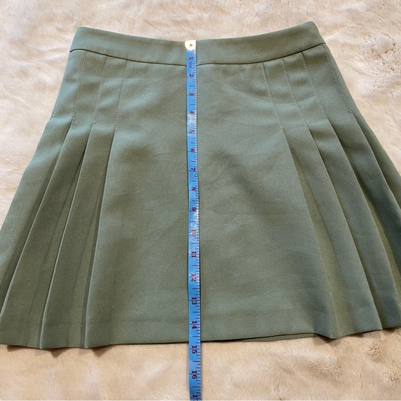 (4) ASOS DESIGN Mansy Suit 90s Kilt Pleated Mini Skirt Sage Green Pastel Small - Picture 4 of 7